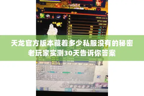 天龙官方版本藏着多少私服没有的秘密老玩家实测30天告诉你答案 天龙官方版本藏着多少私服没有的秘密老玩家实测30天告诉你答案