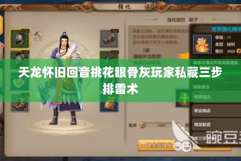 天龙怀旧回音挑花眼骨灰玩家私藏三步排雷术 天龙怀旧回音挑花眼骨灰玩家私藏三步排雷术