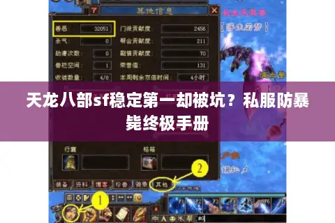 天龙八部sf稳定第一却被坑？私服防暴毙终极手册