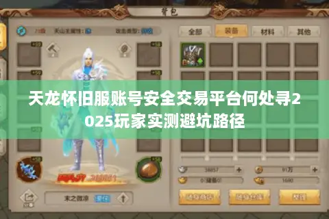天龙怀旧服账号安全交易平台何处寻2025玩家实测避坑路径 天龙怀旧服账号安全交易平台何处寻2025玩家实测避坑路径