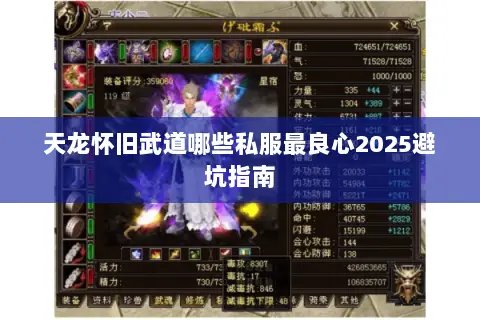 天龙怀旧武道哪些私服最良心2025避坑指南 天龙怀旧武道哪些私服最良心2025避坑指南