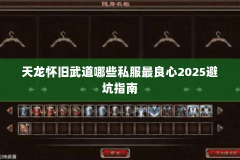 天龙怀旧武道哪些私服最良心2025避坑指南 天龙怀旧武道哪些私服最良心2025避坑指南