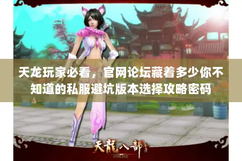 天龙玩家必看，官网论坛藏着多少你不知道的私服避坑版本选择攻略密码