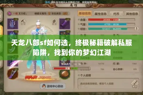 天龙八部sf如何选，终极秘籍破解私服陷阱，找到你的梦幻江湖