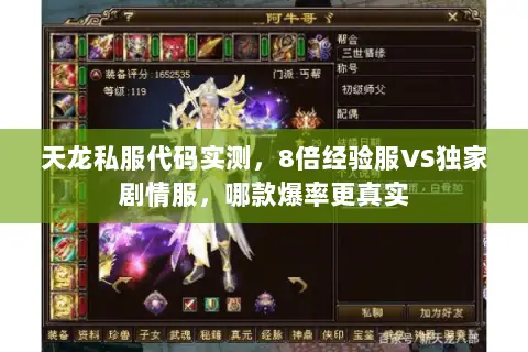天龙私服代码实测,8倍经验服VS独家剧情服,哪款爆率更真实 天龙私服代码实测,8倍经验服VS独家剧情服,哪款爆率更真实