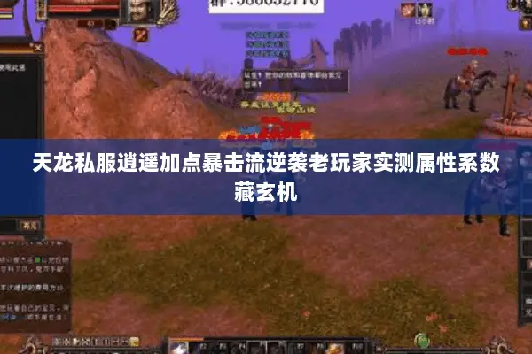 天龙私服逍遥加点暴击流逆袭老玩家实测属性系数藏玄机 天龙私服逍遥加点暴击流逆袭老玩家实测属性系数藏玄机