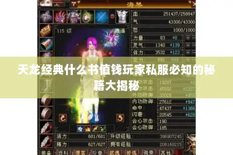 天龙经典什么书值钱玩家私服必知的秘籍大揭秘 天龙经典什么书值钱玩家私服必知的秘籍大揭秘