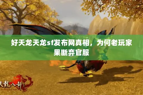 好天龙天龙sf发布网真相,为何老玩家果断弃官服 好天龙天龙sf发布网真相,为何老玩家果断弃官服