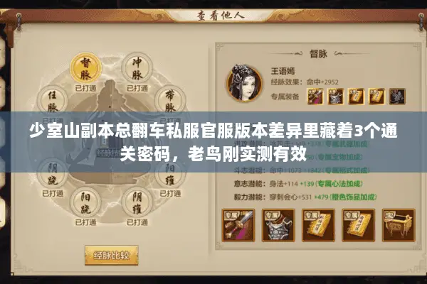 少室山副本总翻车私服官服版本差异里藏着3个通关密码,老鸟刚实测有效 少室山副本总翻车私服官服版本差异里藏着3个通关密码,老鸟刚实测有效