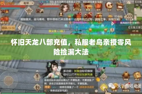 怀旧天龙八部充值，私服老鸟亲授零风险捡漏大法