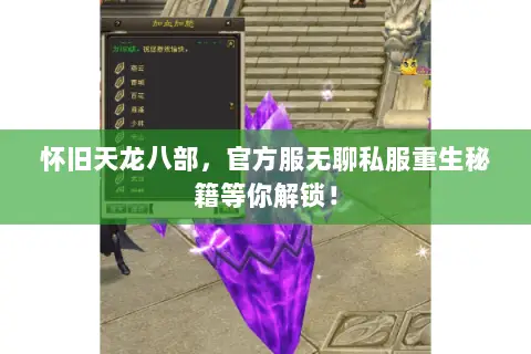 怀旧天龙八部,官方服无聊私服重生秘籍等你解锁! 怀旧天龙八部,官方服无聊私服重生秘籍等你解锁!