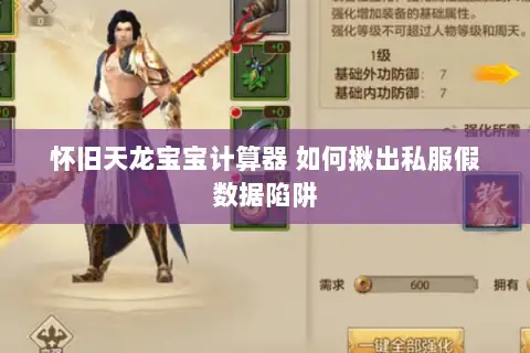 怀旧天龙宝宝计算器 如何揪出私服假数据陷阱