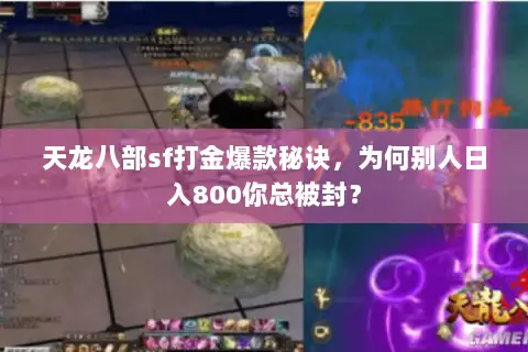 天龙八部sf打金爆款秘诀，为何别人日入800你总被封？