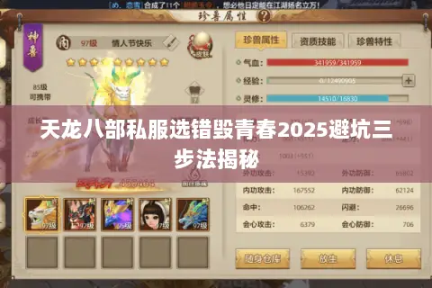 天龙八部私服选错毁青春2025避坑三步法揭秘