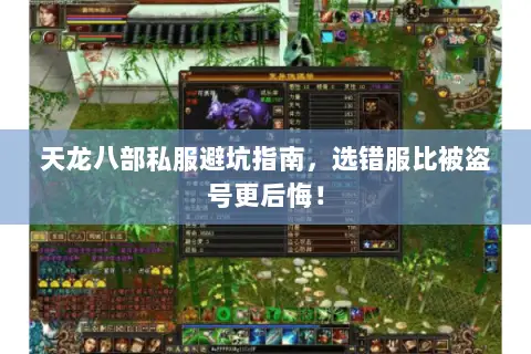 天龙八部私服避坑指南，选错服比被盗号更后悔！