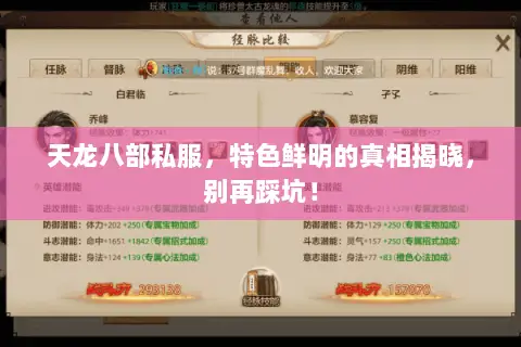 天龙八部私服,特色鲜明的真相揭晓,别再踩坑! 天龙八部私服,特色鲜明的真相揭晓,别再踩坑!