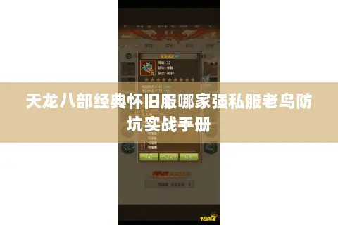 天龙八部经典怀旧服哪家强私服老鸟防坑实战手册