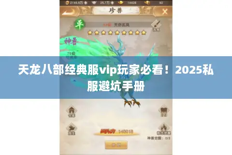 天龙八部经典服vip玩家必看!2025私服避坑手册 天龙八部经典服vip玩家必看!2025私服避坑手册