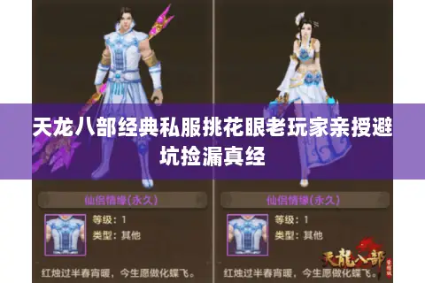 天龙八部经典私服挑花眼老玩家亲授避坑捡漏真经 天龙八部经典私服挑花眼老玩家亲授避坑捡漏真经