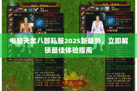 电脑天龙八部私服2025新趋势，立即解锁最佳体验指南