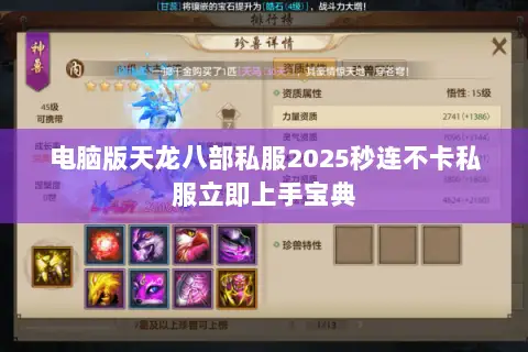 电脑版天龙八部私服2025秒连不卡私服立即上手宝典
