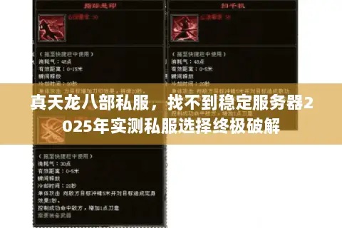 真天龙八部私服,找不到稳定服务器2025年实测私服选择终极破解 真天龙八部私服,找不到稳定服务器2025年实测私服选择终极破解