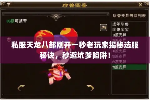 私服天龙八部刚开一秒老玩家揭秘选服秘诀,秒避坑爹陷阱! 私服天龙八部刚开一秒老玩家揭秘选服秘诀,秒避坑爹陷阱!