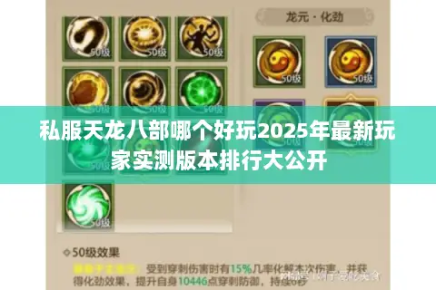 私服天龙八部哪个好玩2025年最新玩家实测版本排行大公开 私服天龙八部哪个好玩2025年最新玩家实测版本排行大公开