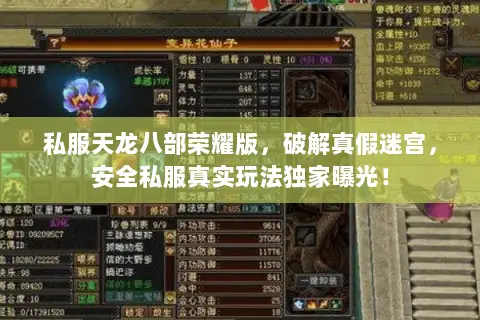 私服天龙八部荣耀版,破解真假迷宫,安全私服真实玩法独家曝光! 私服天龙八部荣耀版,破解真假迷宫,安全私服真实玩法独家曝光!