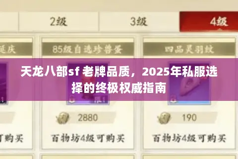 天龙八部sf 老牌品质,2025年私服选择的终极权威指南 天龙八部sf 老牌品质,2025年私服选择的终极权威指南