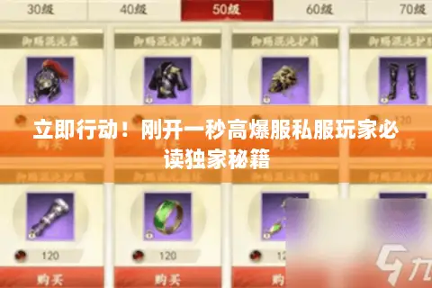 立即行动!刚开一秒高爆服私服玩家必读独家秘籍 立即行动!刚开一秒高爆服私服玩家必读独家秘籍