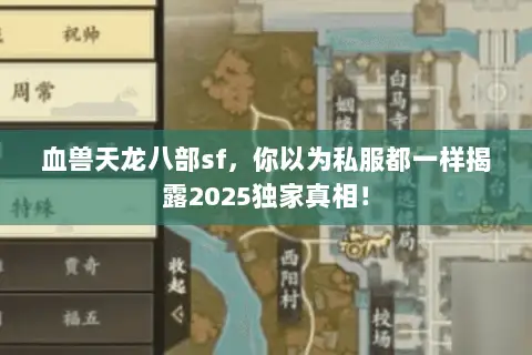 血兽天龙八部sf，你以为私服都一样揭露2025独家真相！