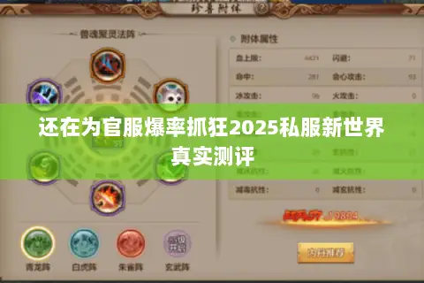 还在为官服爆率抓狂2025私服新世界真实测评 还在为官服爆率抓狂2025私服新世界真实测评