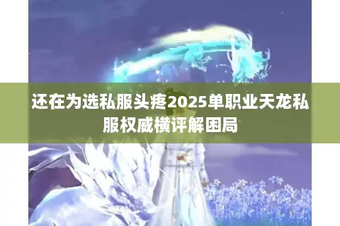 还在为选私服头疼2025单职业天龙私服权威横评解困局