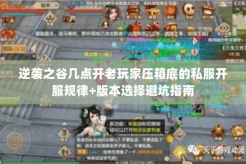 逆袭之谷几点开老玩家压箱底的私服开服规律+版本选择避坑指南