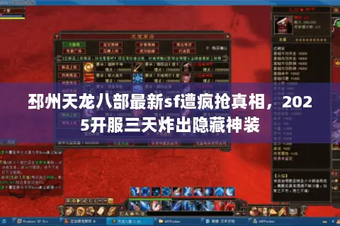 邳州天龙八部最新sf遭疯抢真相，2025开服三天炸出隐藏神装