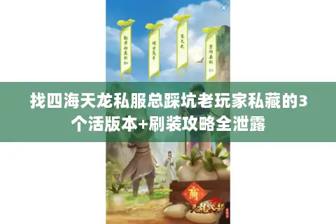 找四海天龙私服总踩坑老玩家私藏的3个活版本+刷装攻略全泄露