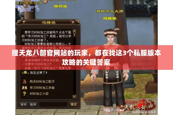 搜天龙八部官网站的玩家，都在找这3个私服版本攻略的关键答案