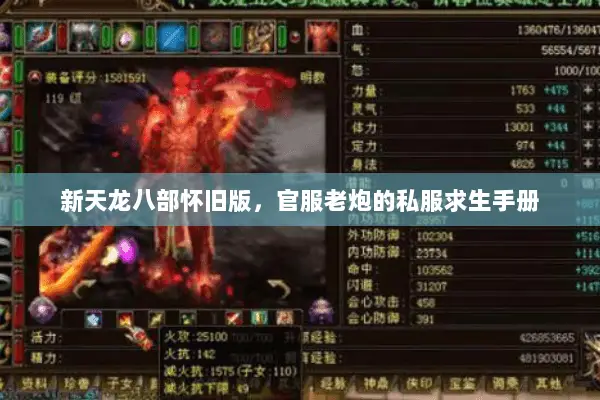 新天龙八部怀旧版,官服老炮的私服求生手册 新天龙八部怀旧版,官服老炮的私服求生手册