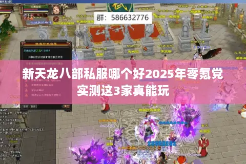 新天龙八部私服哪个好2025年零氪党实测这3家真能玩