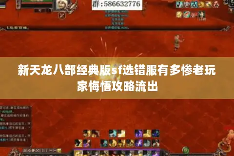 新天龙八部经典版sf选错服有多惨老玩家悔悟攻略流出 新天龙八部经典版sf选错服有多惨老玩家悔悟攻略流出
