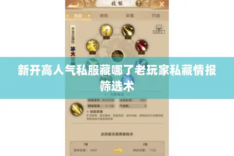 新开高人气私服藏哪了老玩家私藏情报筛选术 新开高人气私服藏哪了老玩家私藏情报筛选术