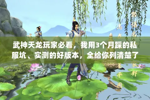 武神天龙玩家必看,我用3个月踩的私服坑、实测的好版本,全给你列清楚了 武神天龙玩家必看,我用3个月踩的私服坑、实测的好版本,全给你列清楚了