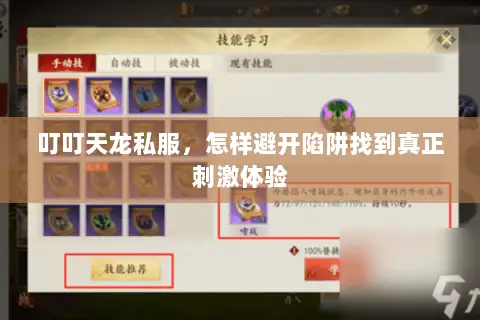 叮叮天龙私服,怎样避开陷阱找到真正刺激体验 叮叮天龙私服,怎样避开陷阱找到真正刺激体验