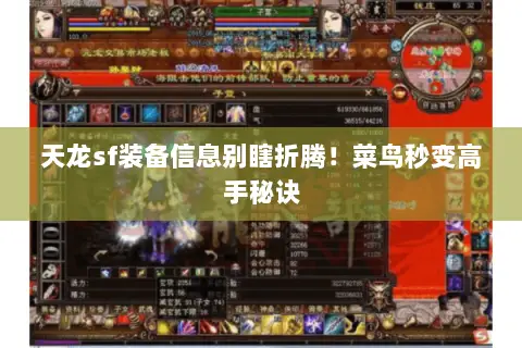 天龙sf装备信息别瞎折腾!菜鸟秒变高手秘诀 天龙sf装备信息别瞎折腾!菜鸟秒变高手秘诀