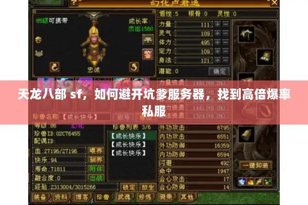 天龙八部 sf,如何避开坑爹服务器,找到高倍爆率私服 天龙八部 sf,如何避开坑爹服务器,找到高倍爆率私服