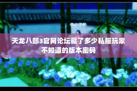 天龙八部3官网论坛藏了多少私服玩家不知道的版本密码 天龙八部3官网论坛藏了多少私服玩家不知道的版本密码