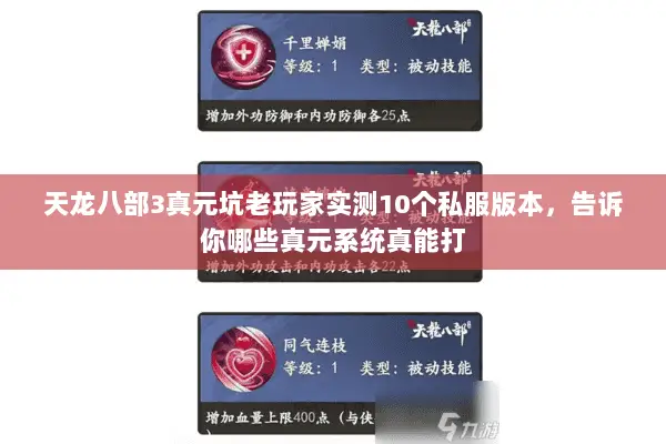 天龙八部3真元坑老玩家实测10个私服版本,告诉你哪些真元系统真能打 天龙八部3真元坑老玩家实测10个私服版本,告诉你哪些真元系统真能打