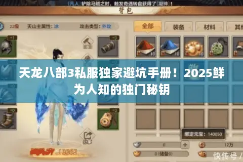 天龙八部3私服独家避坑手册！2025鲜为人知的独门秘钥