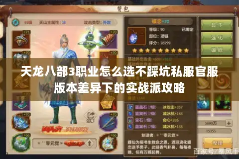 天龙八部3职业怎么选不踩坑私服官服版本差异下的实战派攻略